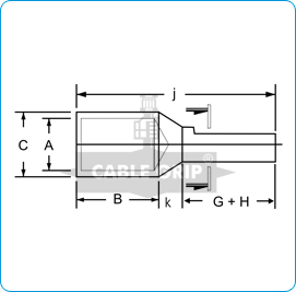 CGI Aluminium Reducer Terminals Wire Pin - Drawing 1